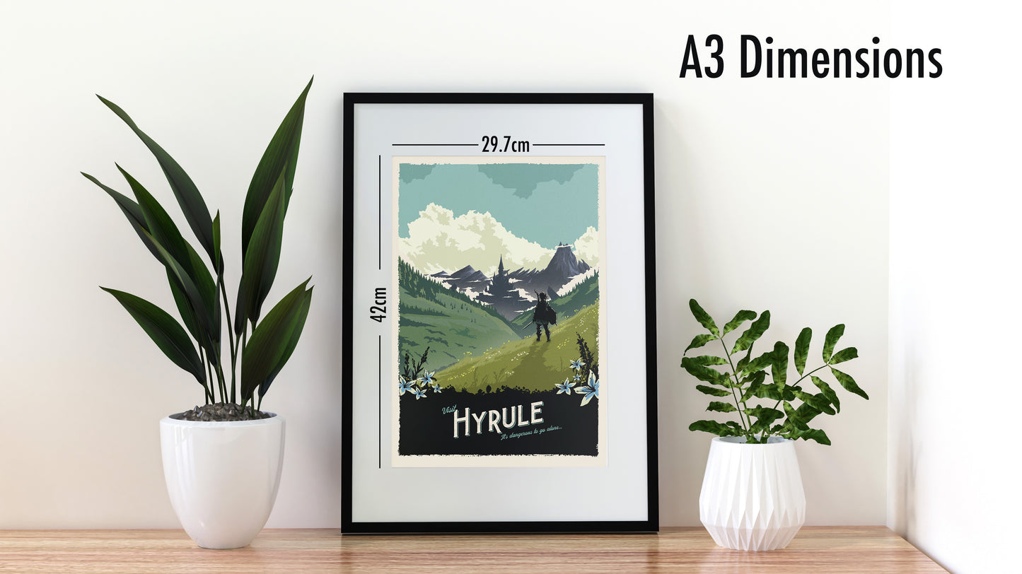 Hyrule Travel Poster - Legend of Zelda Art Print