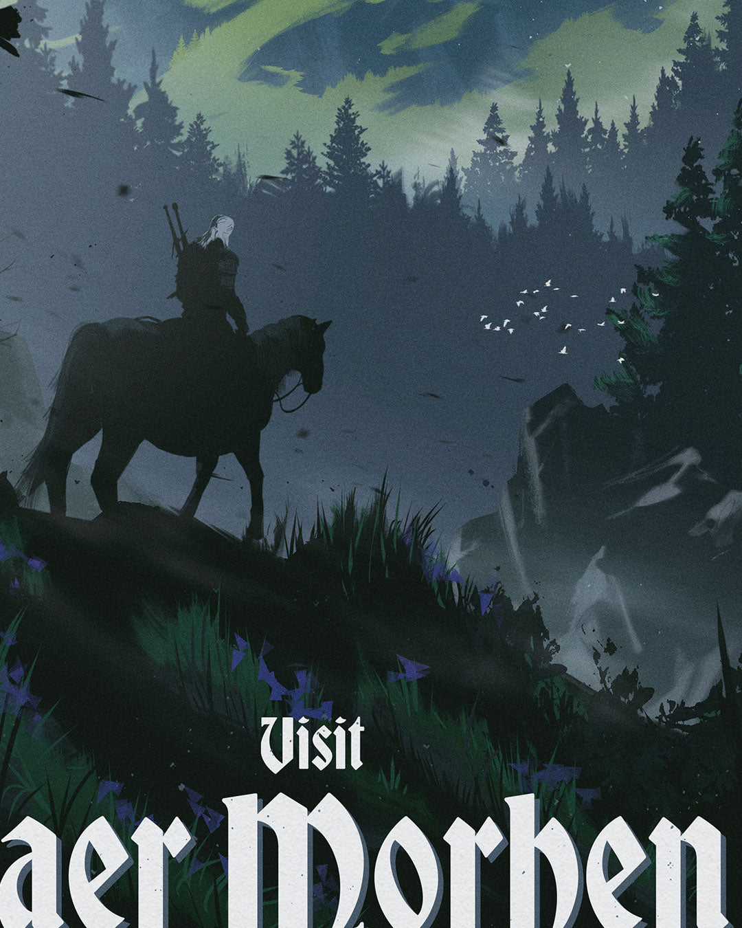 Kaer Morhen Travel Poster - The Witcher Art Print