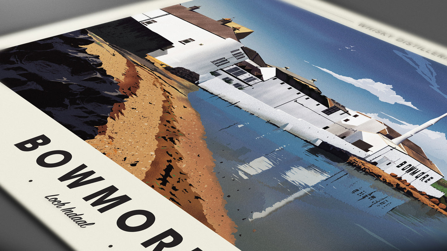 Whisky Distillery Travel Poster - Bowmore Distillery