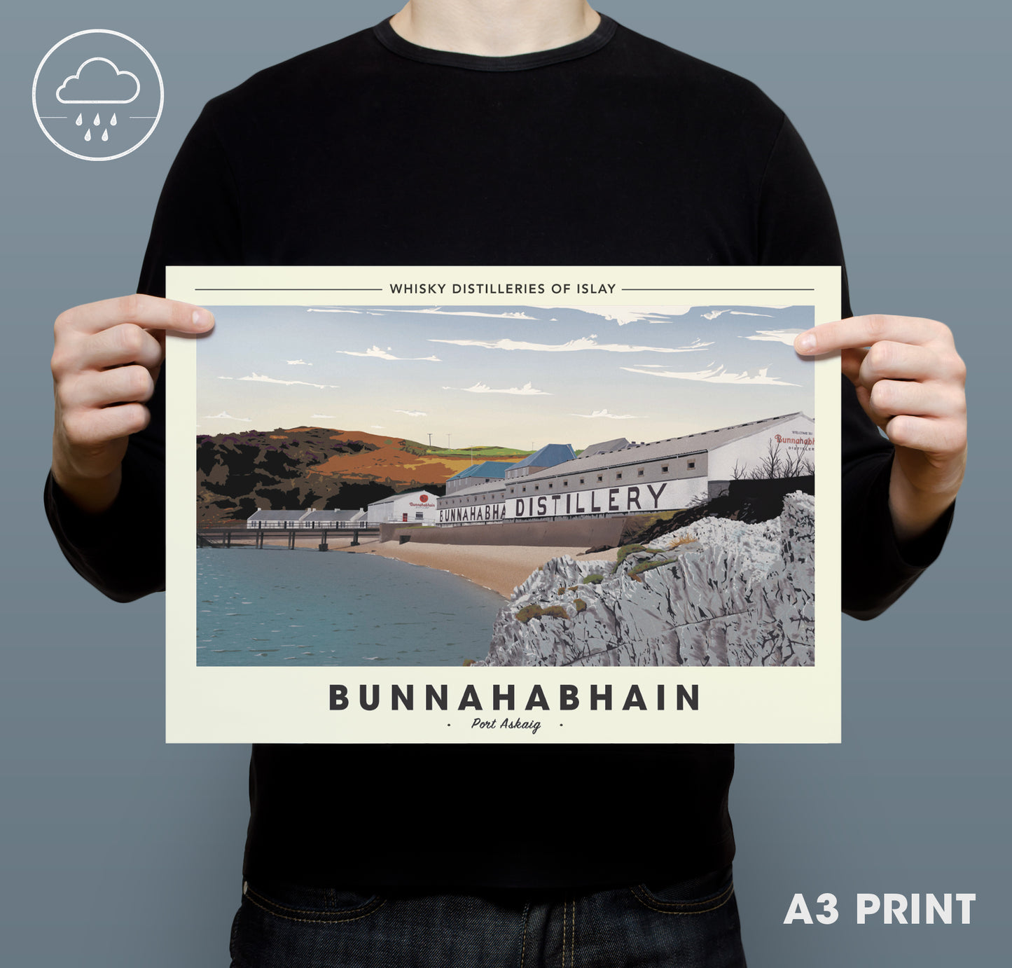 Whisky Distillery Travel Poster - Bunnahabhain Distillery