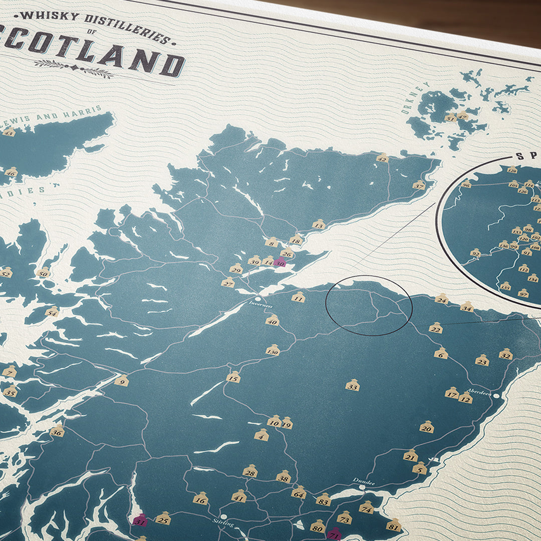 Whisky Distillery Map of Scotland