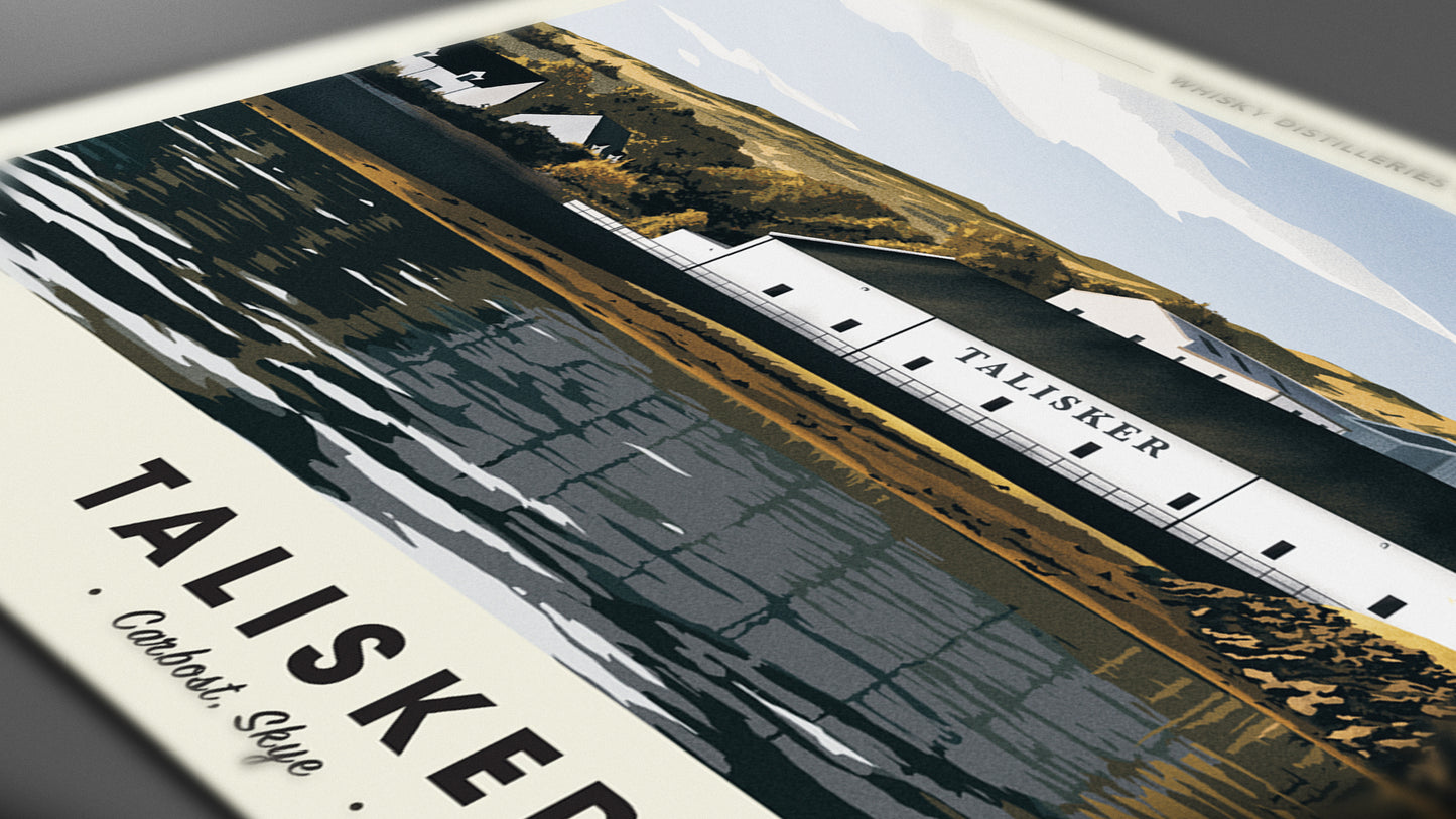Whisky Distillery Travel Poster Print - Talisker Distillery