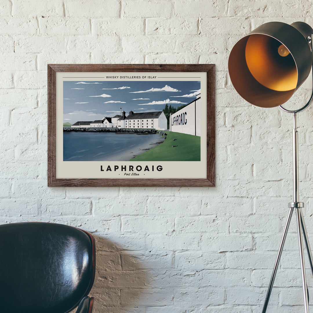 Whisky Distillery Travel Poster - Laphroaig Distillery