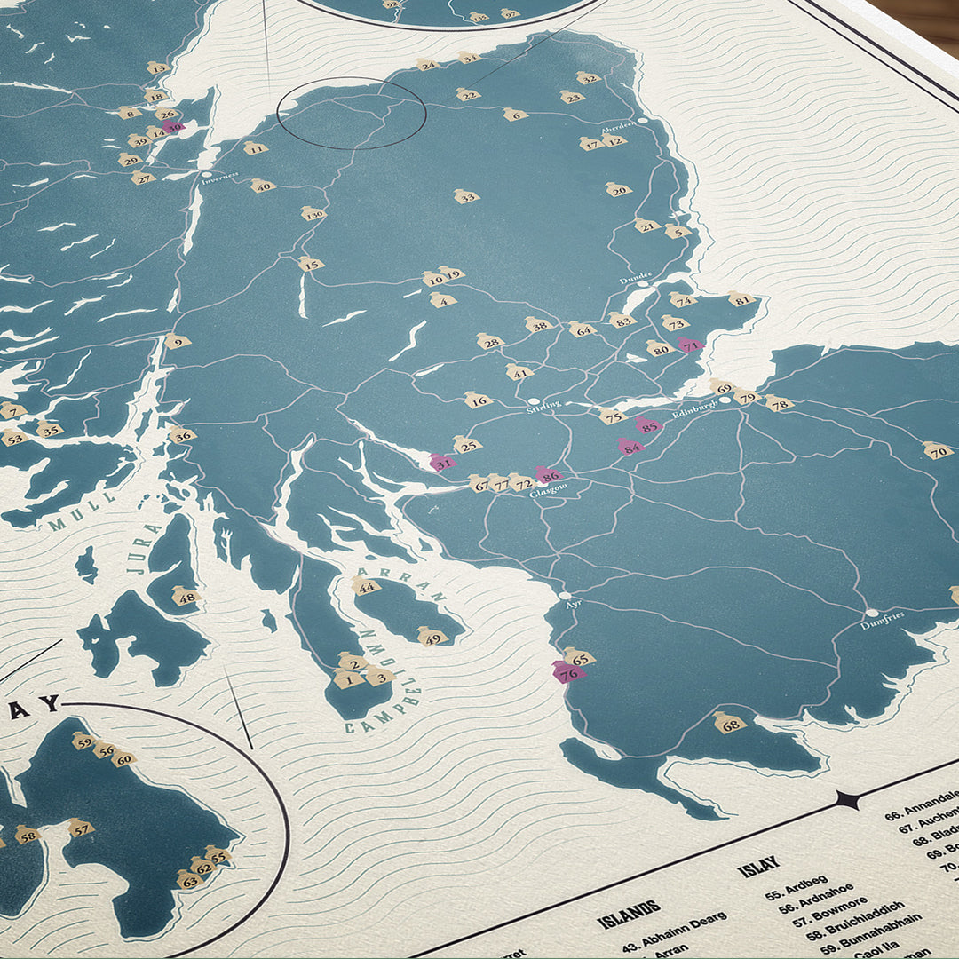 Whisky Distillery Map of Scotland