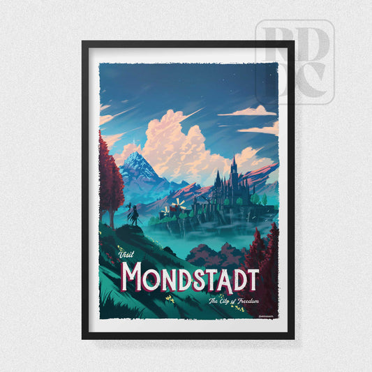 Mondstadt Travel Poster - Genshin Impact Art Print