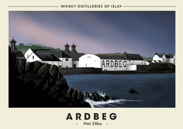 Whisky Distillery Travel Poster - Ardbeg Distillery