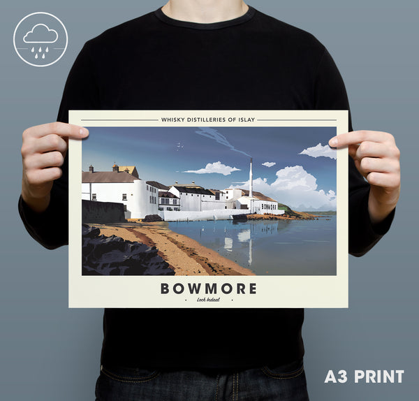 Whisky Distillery Travel Poster - Bowmore Distillery