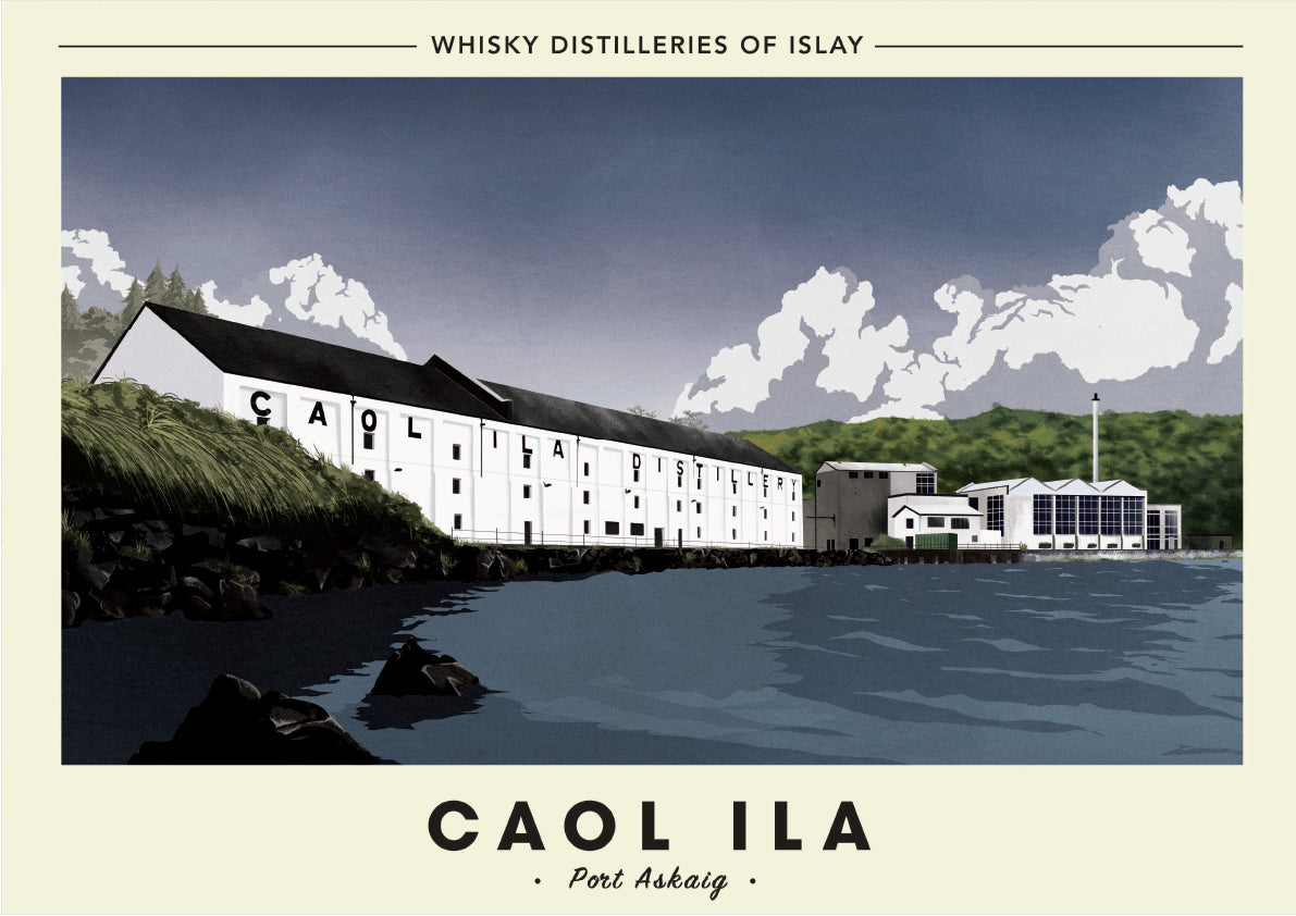 Whisky Distillery Travel Poster - Caol Ila Distillery
