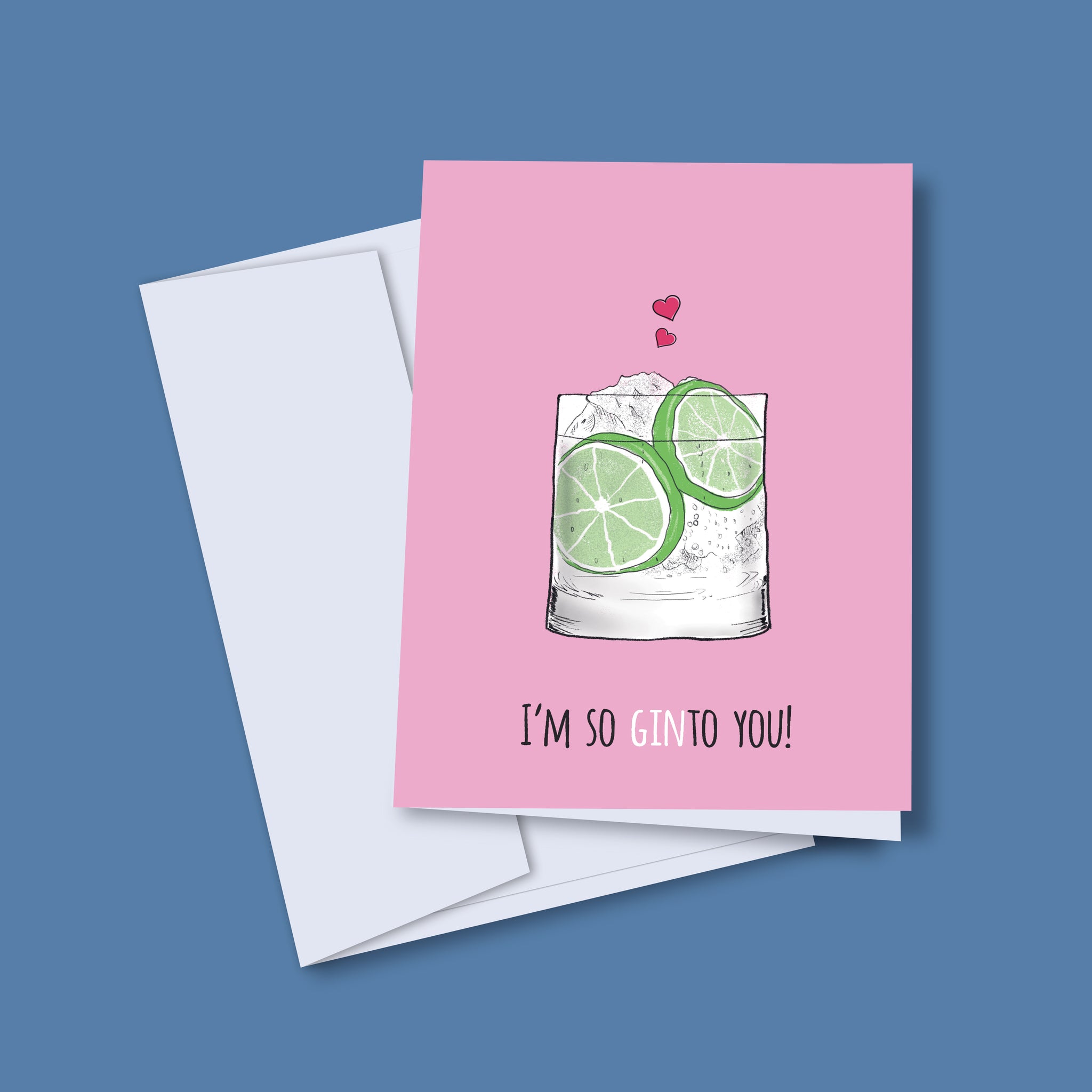 Gin Valentines Card '...gin-to you'