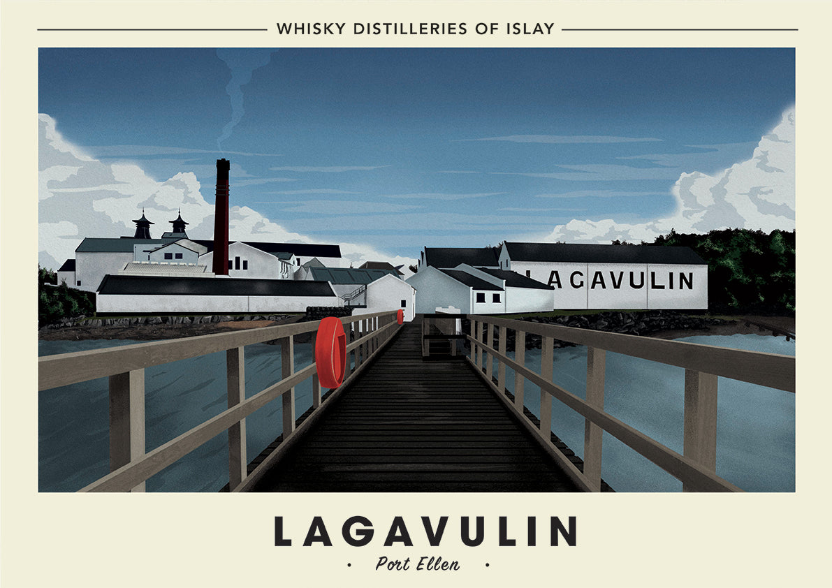 Whisky Distillery Travel Poster - Lagavulin Distillery