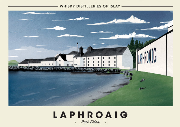 Whisky Distillery Travel Poster - Laphroaig Distillery