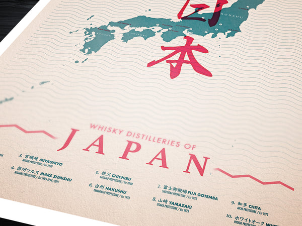 Whisky Distillery Map of Japan