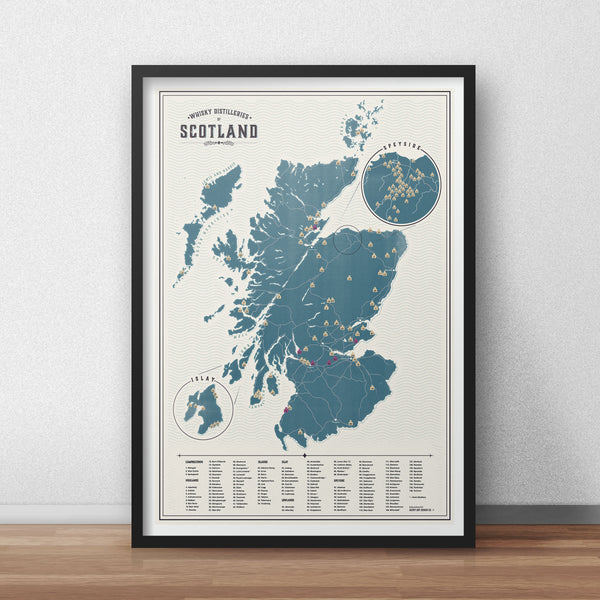 Whisky Distillery Map of Scotland