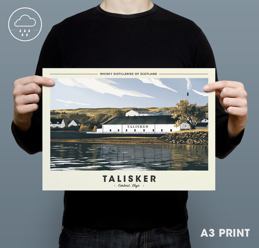 Whisky Distillery Travel Poster Print - Talisker Distillery