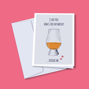 Funny Whisky Valentines Card '...inside me.'