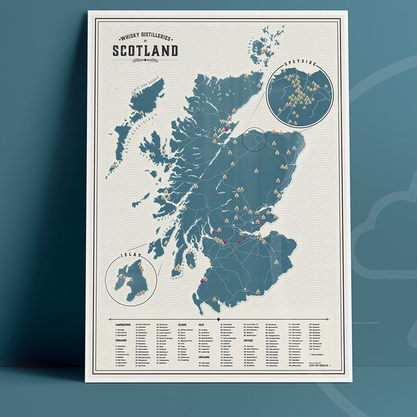 Whisky Distillery Map of Scotland